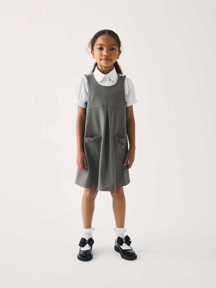 Clarks Grey Clarks School Ponte Pinafore Dress - Image 1 of 11