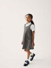 Clarks Grey Clarks School Ponte Pinafore Dress - Image 2 of 11