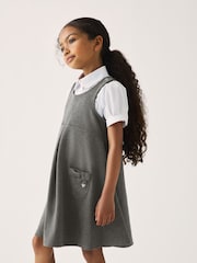 Clarks Grey Clarks School Ponte Pinafore Dress - Image 4 of 11