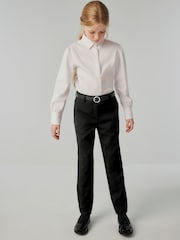 Clarks Dark Black Senior Girls Belted Slim Trousers - Image 1 of 8