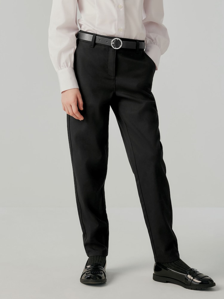 Clarks Dark Black Senior Girls Belted Slim Trousers - Image 2 of 8