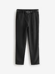 Clarks Dark Black Senior Girls Belted Slim Trousers - Image 5 of 8