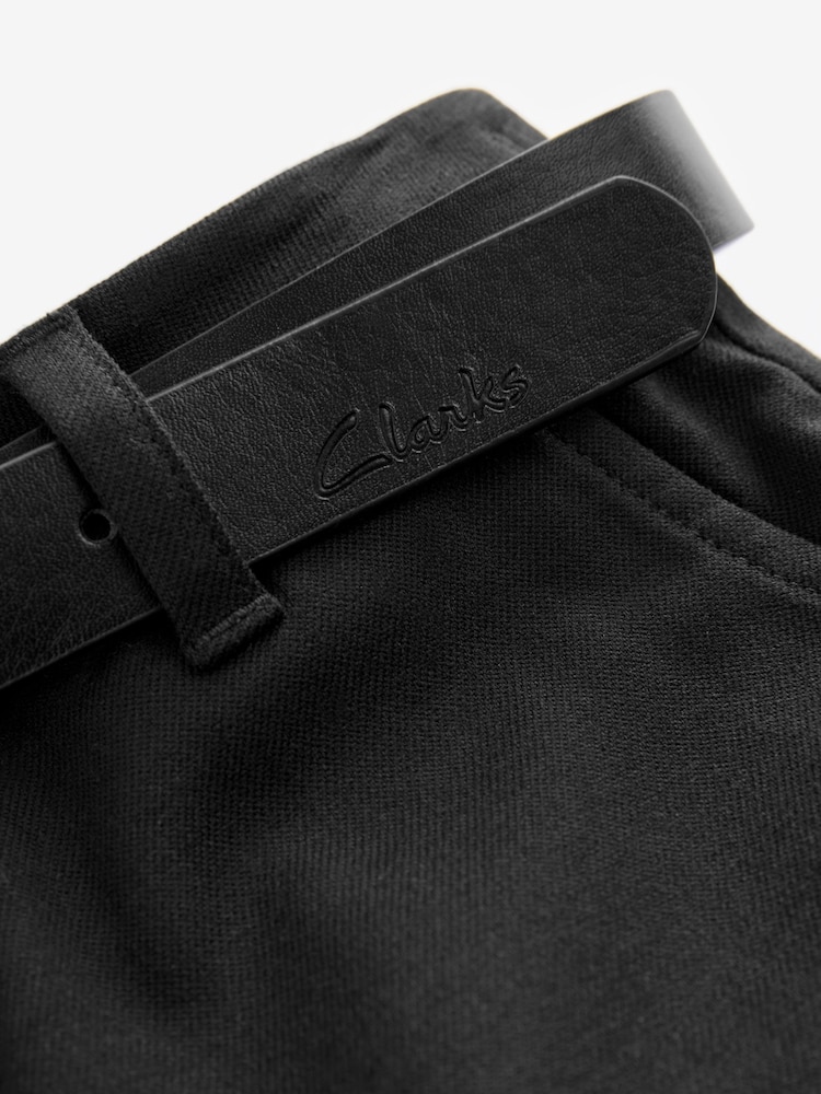 Clarks Dark Black Senior Girls Belted Slim Trousers - Image 8 of 8