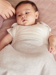 MORI White Cotton and Bamboo 0.5 Tog Travel Sleeping Bag - Image 5 of 7