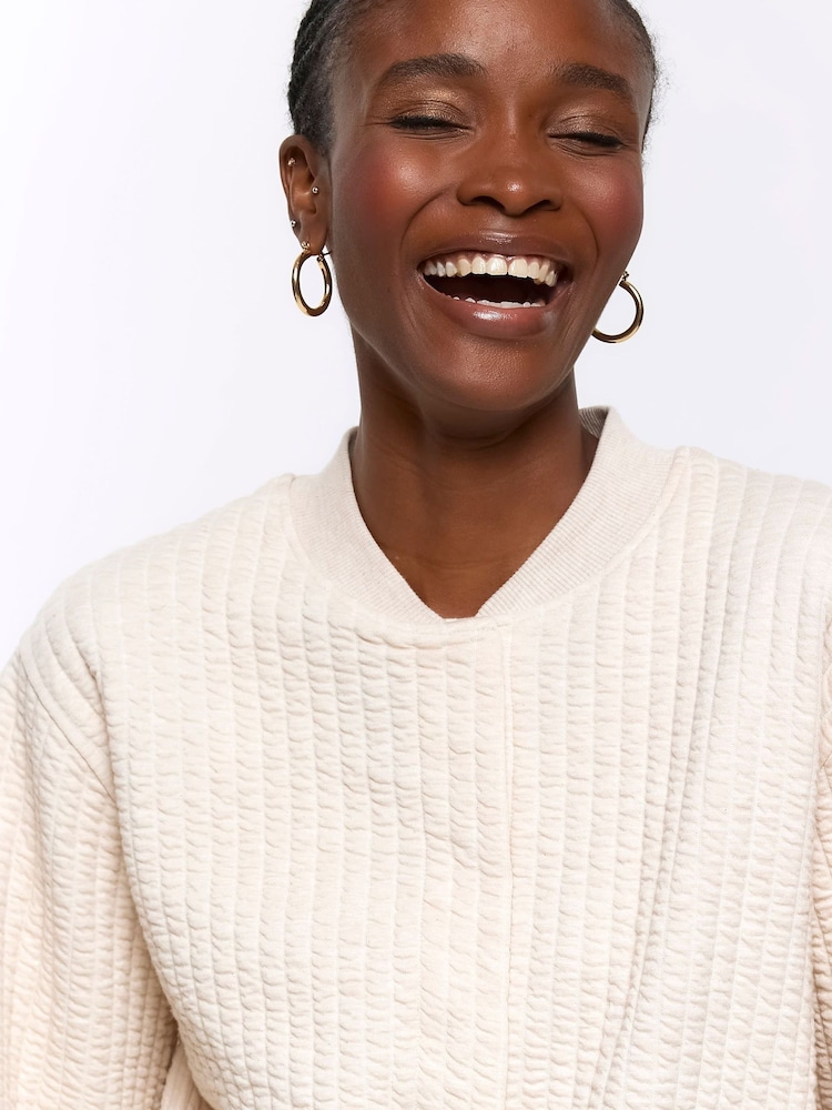 River Island Cream Quilted Bomber Cardigans - Image 7 of 10