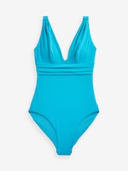 Aqua Blue Plunge Tummy Shaping Control Swimsuit - Image 6 of 6