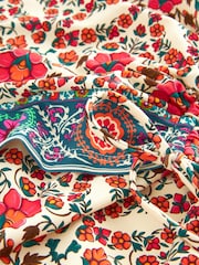Ecru/Pink Paisley Ruched Side Tummy Control Swimsuit - Image 6 of 6