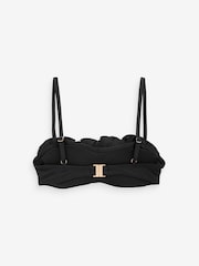 Black Ruffle Bandeau Bikini Top - Image 6 of 7