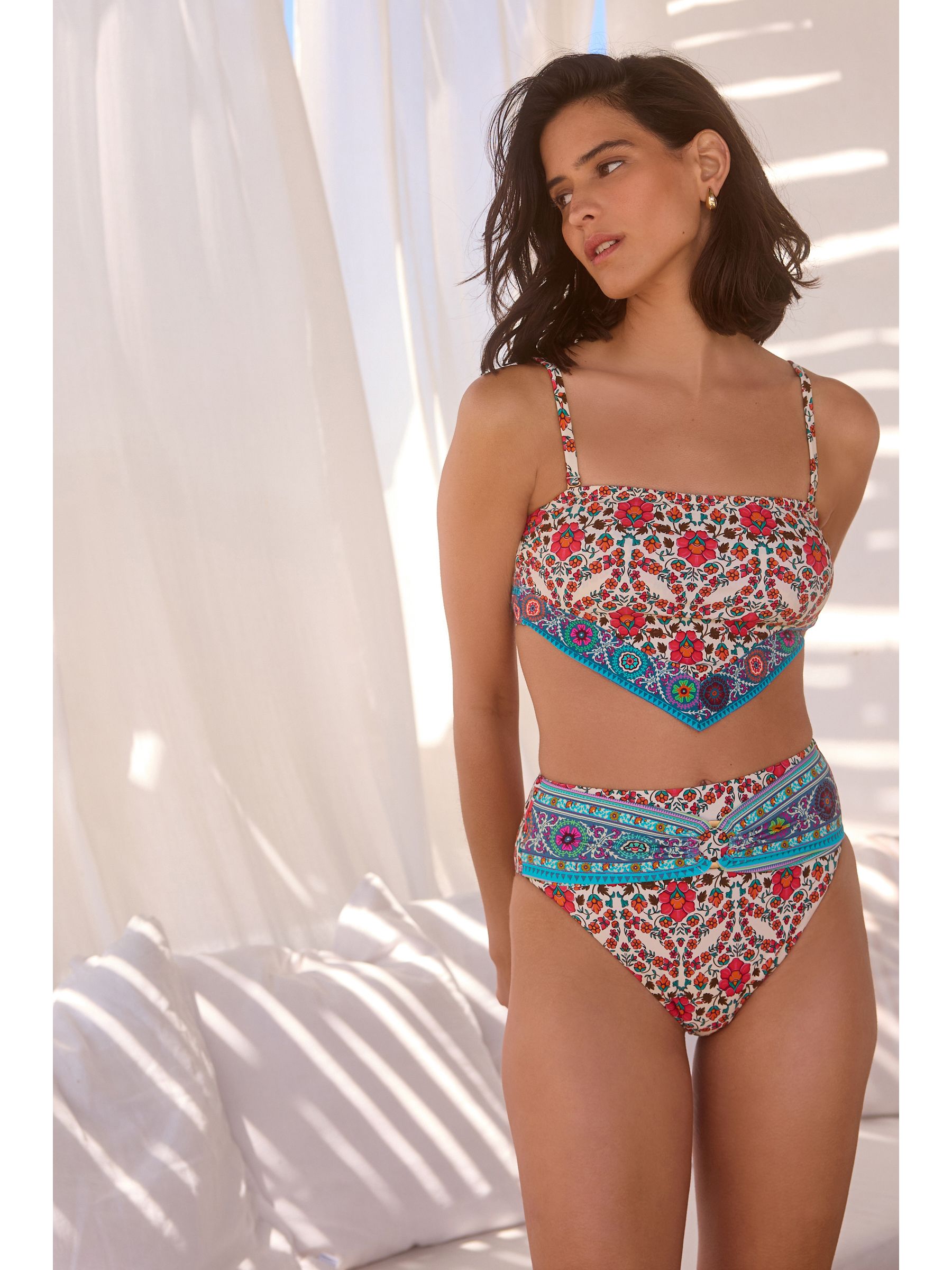 Buy Pink Orange Paisley Hanky Hem Bikini Top from Next Luxembourg