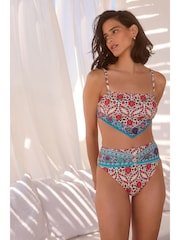 Pink/Orange Paisley Hanky Hem Bikini Top - Image 2 of 7