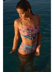 Pink/Orange Paisley Hanky Hem Bikini Top - Image 3 of 7