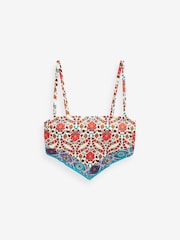 Pink/Orange Paisley Hanky Hem Bikini Top - Image 6 of 7