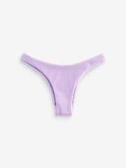 Lilac Purple Crinkle Brazilian High Leg Bikini Bottom - Image 5 of 5