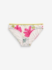 Ecru/Green Floral High Leg High Leg Bikini Bottoms - Image 5 of 5