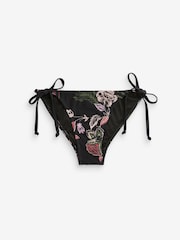 Schwarz/Pink geblümt - Bikinihose - Bild 5 von 5
