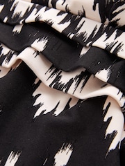 Black/Cream Aztec Print Plunge Tummy Shaping Control Swimsuit - Image 7 of 7