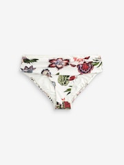 Cream/Pink Floral Roll Top Bikini Bottoms - Image 6 of 7