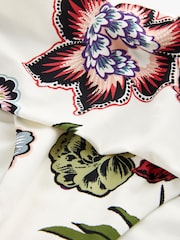 Cream/Pink Floral Roll Top Bikini Bottoms - Image 7 of 7