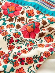 Paisley-Druck, Ecru/Rosa - Bikinihose mit hohem Beinausschnitt und seitlicher Raffung - Bild 6 von 6