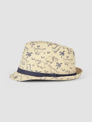 JoJo Maman Bébé Cream Trilby Hat - Image 2 of 4