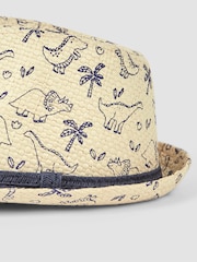 JoJo Maman Bébé Cream Trilby Hat - Image 3 of 4