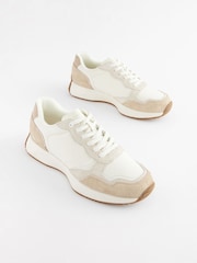 White Forever Comfort® Suede Stitch Detail Chunky Trainers - Image 3 of 7