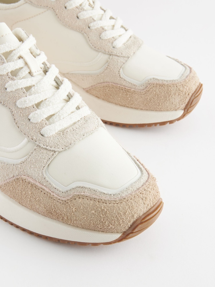 White - Forever Comfort® Suede Stitch Detail Chunky Trainers - Image 7 of 7 White - Forever Comfort® Suede Stitch Detail Chunky Trainers - Image 7 of 7