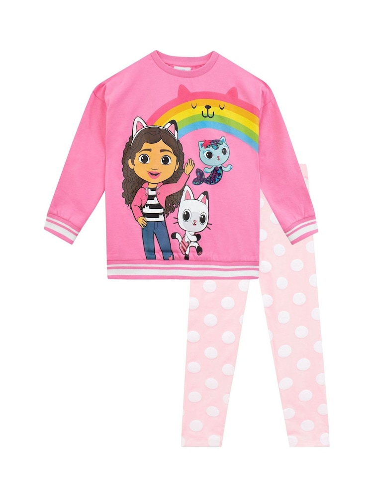 Character Pink 100% Cotton Gabby's Dollhouse Sweatshirt and Leggings Set - Image 1 of 8