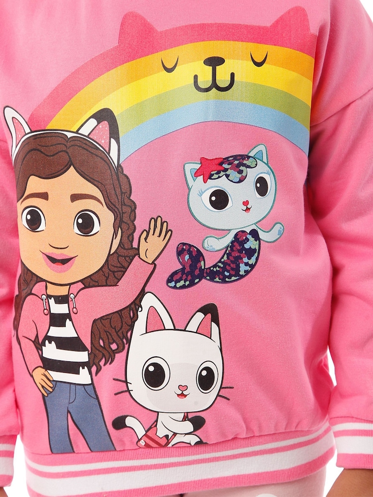 Character Pink 100% Cotton Gabby's Dollhouse Sweatshirt and Leggings Set - Image 8 of 8