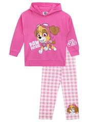Character Pink Girls Paw Patrol Skye 100% Cotton Hoodie and Leggings Set - Image 1 of 5