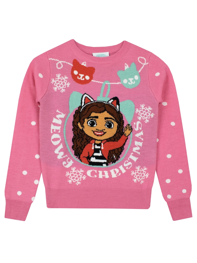 Character Pink Gabbys Dolls House Christmas Jumper - Image 1 of 5