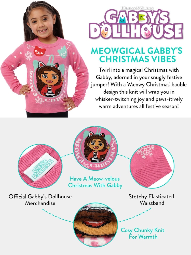 Character Pink Gabbys Dolls House Christmas Jumper - Image 8 of 8