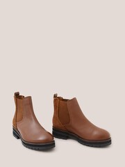 White Stuff Brown Wide Fit Leather Chelsea Boots - Image 2 of 4