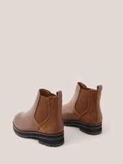 White Stuff Brown Wide Fit Leather Chelsea Boots - Image 3 of 4