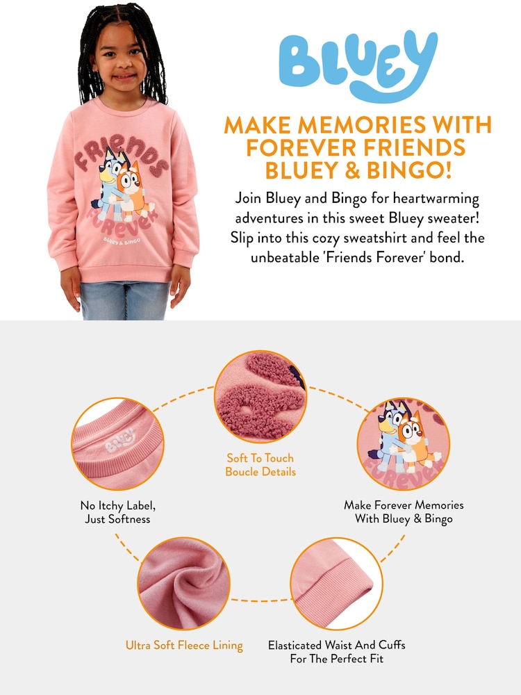 Charakter-Mädchen-Sweatshirt „Bluey & Bingo Friends Forever“ aus 100 % Baumwolle - Bild 5 von 5