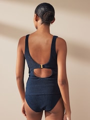 Navy Rib DD+ Wired Scoop Neck Tankini Top - Image 2 of 5