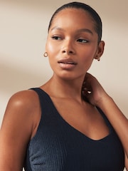 Navy Rib DD+ Wired Scoop Neck Tankini Top - Image 3 of 5