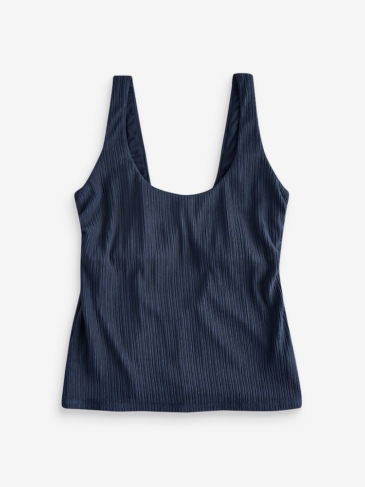 Navy Rib DD+ Wired Scoop Neck Tankini Top - Image 5 of 5