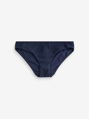 Gerippt, marineblau - Bikinihose mit hohem Beinausschnitt - Bild 6 von 6