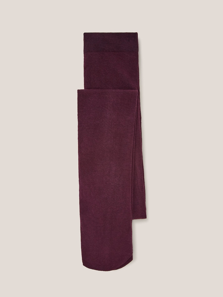 White Stuff Purple Patty Plain Tights - Image 1 of 3