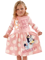 Character Pink Girls 100% Cotton Bingo Polka Dot Dress - Image 1 of 5