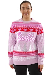 Character Pink Barbie Christmas Tree Jumper - Image 2 of 5