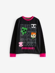 Character Black/Pink Minecraft Creeper Girls Minecraft Creeper Pyjamas - Image 3 of 4