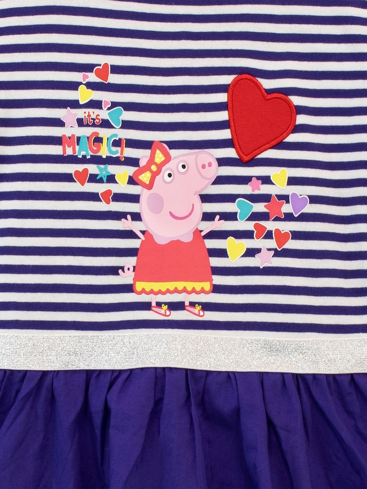 Character Blue 100% Cotton Peppa Pig Party Dress - Image 2 of 7