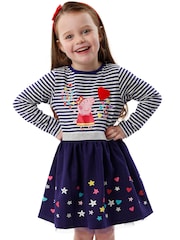 Character Blue 100% Cotton Peppa Pig Party Dress - Image 4 of 7