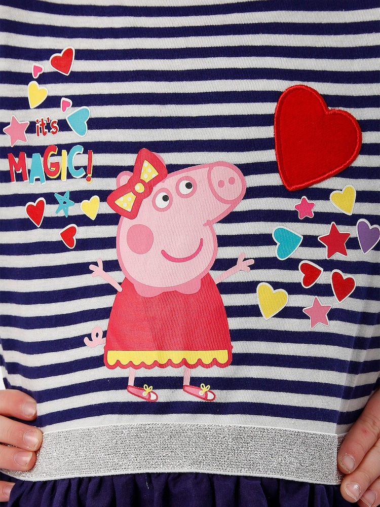 Character Blue 100% Cotton Peppa Pig Party Dress - Image 7 of 7