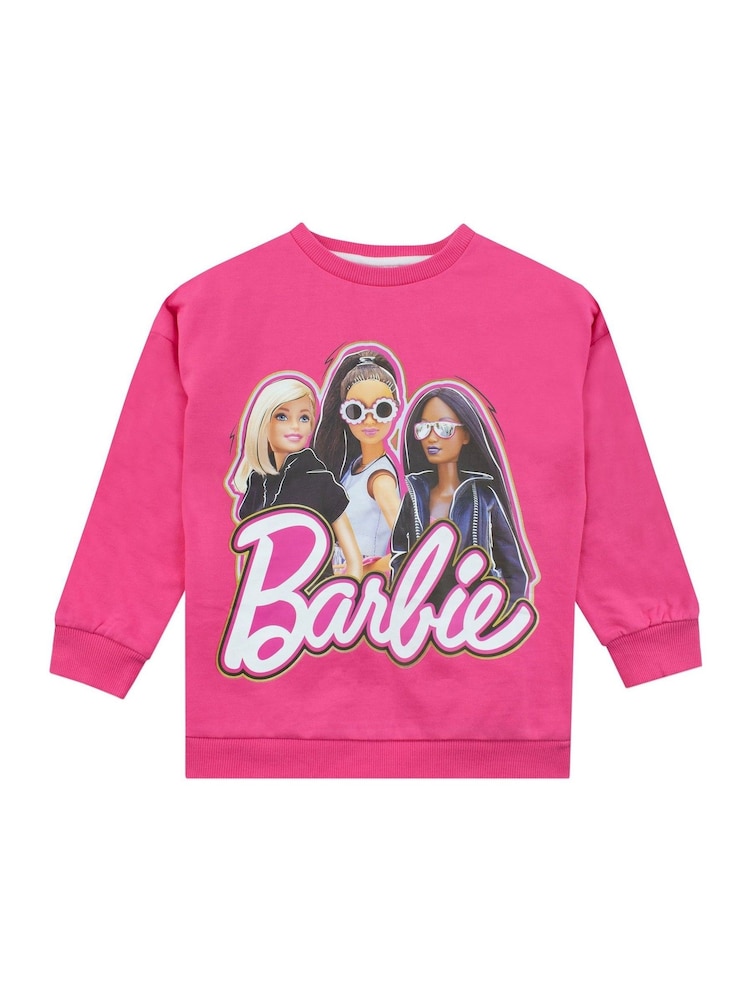 Character Pink 100% Cotton Barbie Sweatshirt and Leggings Set - Image 2 of 10