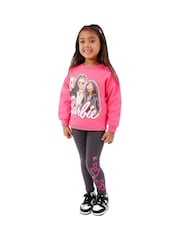 Character Pink 100% Cotton Barbie Sweatshirt and Leggings Set - Image 6 of 10