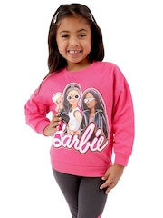 Character Pink 100% Cotton Barbie Sweatshirt and Leggings Set - Image 7 of 10