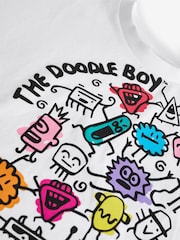 White Doodle Boy Artist Boxy T-Shirt (3-16yrs) - Image 3 of 3
